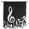 Note de Musique Noir Blanc Rideaux Voilés pour Salon Rideau Voile Chambre Salle de Bain Rideaux en Tulle Rideaux de Fenêtre