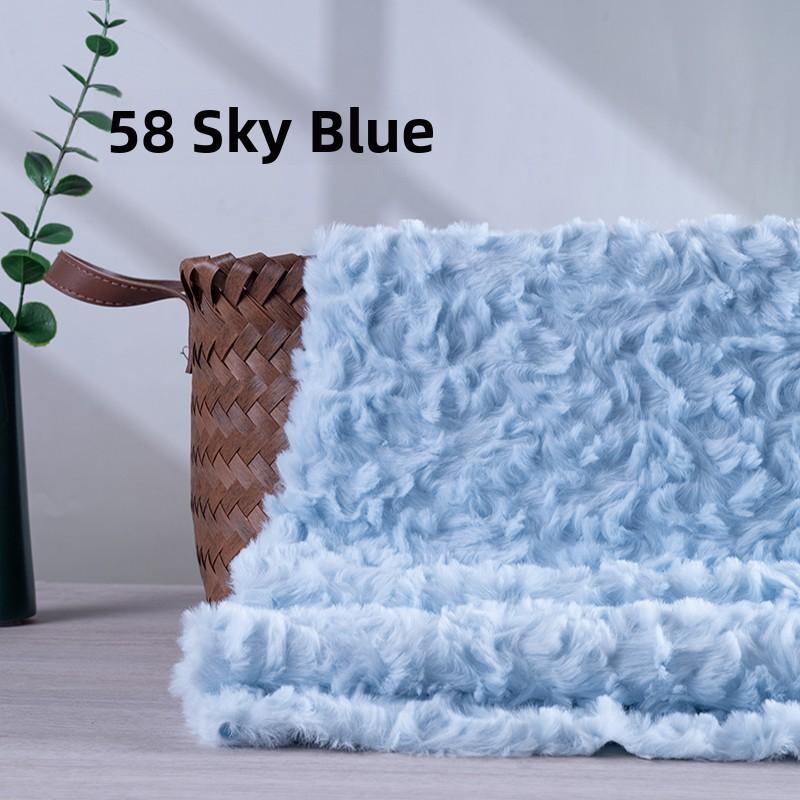 Thickened Rabbit Fur Brushed Cotton Doll DIY Fabric Rose Patterned Fur Collar Clothing Material Home Decor Sponge Pad Fabric