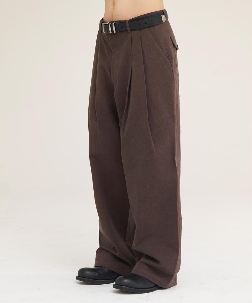 Akesi Harrison Wide Chino Pants_Washed Brown