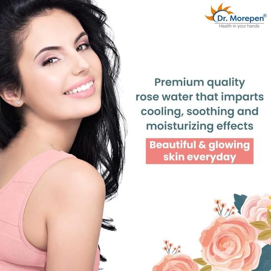 Dr. Morepen Rose Water - Pure & Natural | 100% Herbal, High in Vitamin A & C, Good For All Skin Types | Natural Rose Water - Pack of 2 (120 ml each)