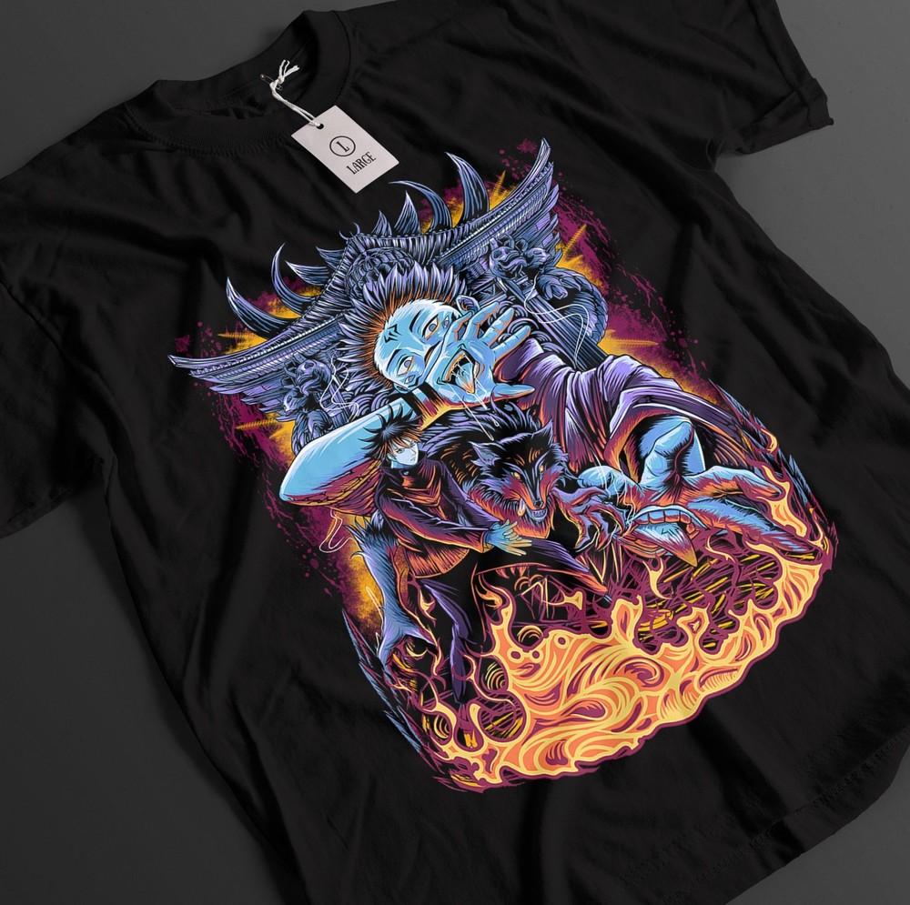 

Футболка Jujutsu Kaisen Мегуми Фушигуро Футболка Годжо Тодзи Топ JJK Аниме Махорага 2XL