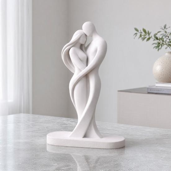 Abstract Human Body Statue Female Figurine Embracing Love Sculpture 3D One-Piece Molding Shape