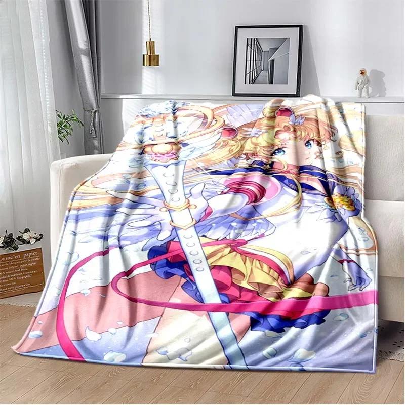 Pătură drăguță S-Sailor-Moon cu desene animate 3D imprimate modă moale confortabilă sufragerie dormitor canapea pat pătură de călătorie cadou de aniversare pentru copii