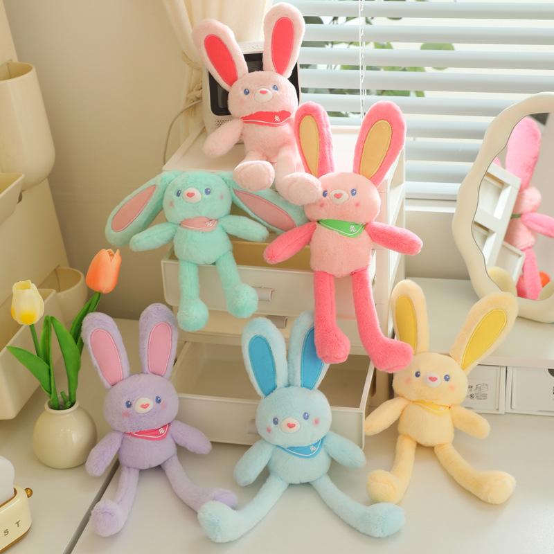Funny Pull Ear Rabbit Plush Pendant Cute Doll Toy Keychain