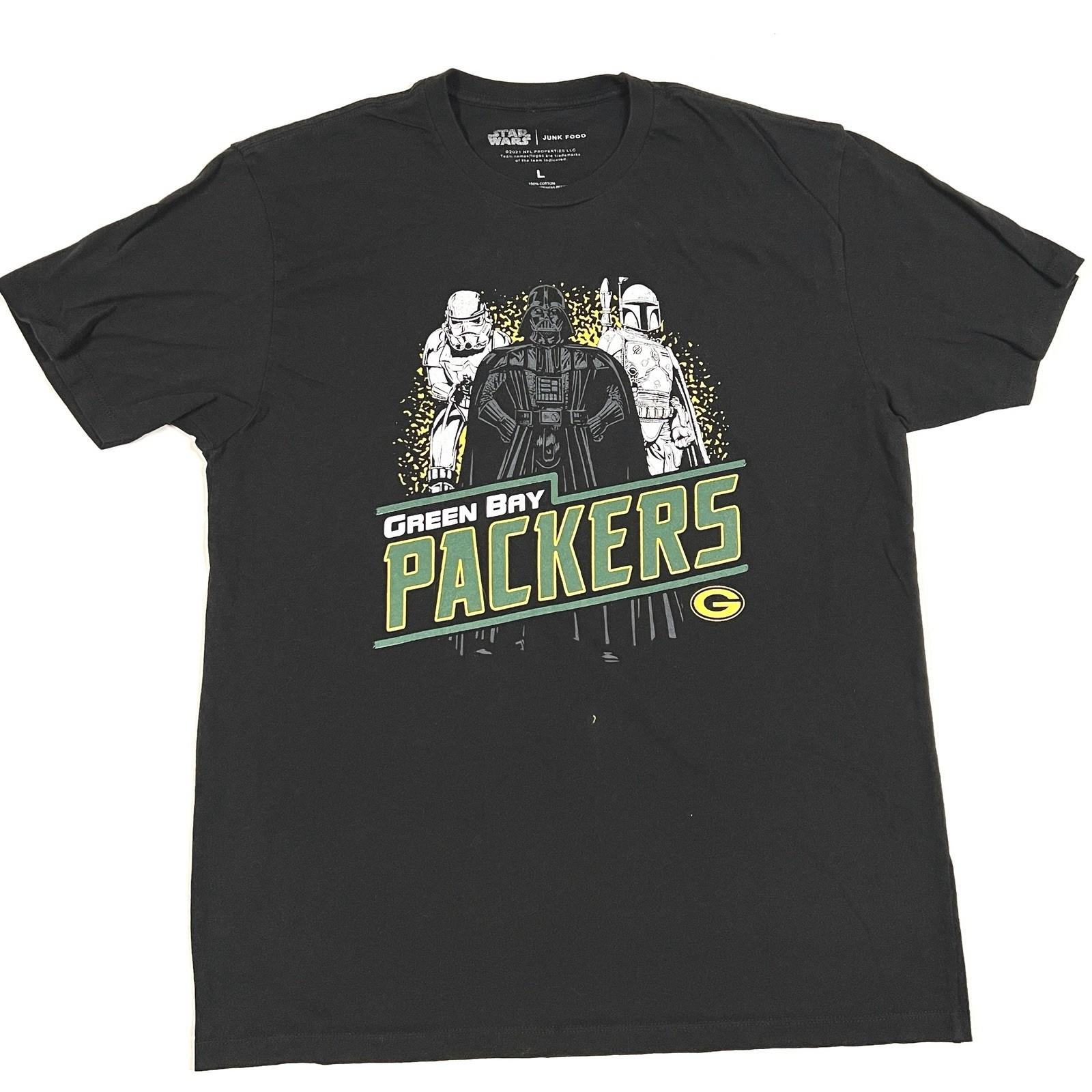Star Wars Junk Food NFL Dark Side Green Bay Packers T Shirt Vader Stormtrooper XXXL