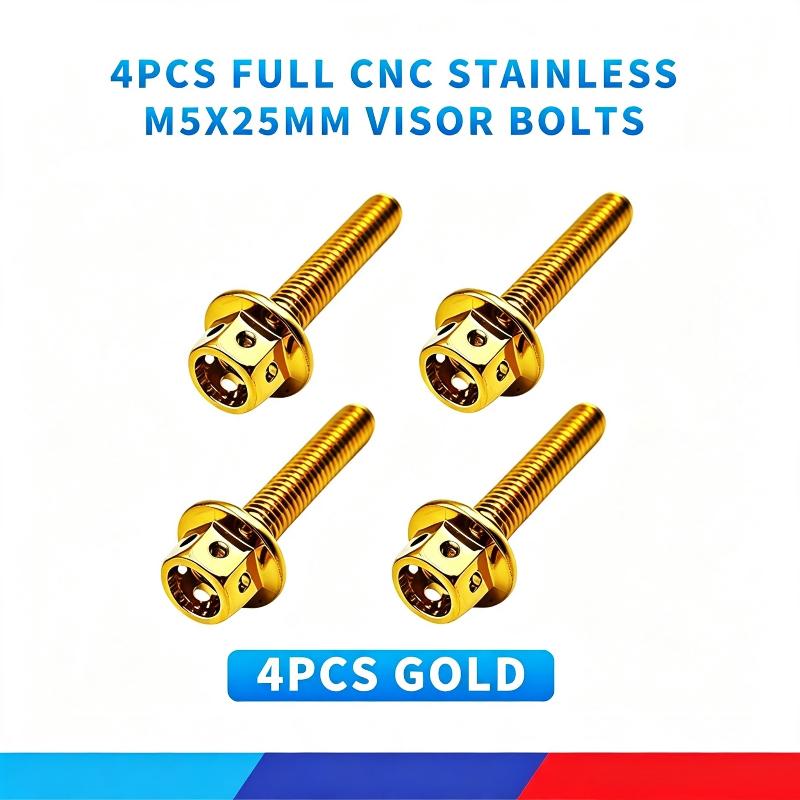 4Pcs/Set Full Cnc Stainless M5X25Mm Visor Bolts For Nmax / Pcx / Aerox / Adv Flower Design