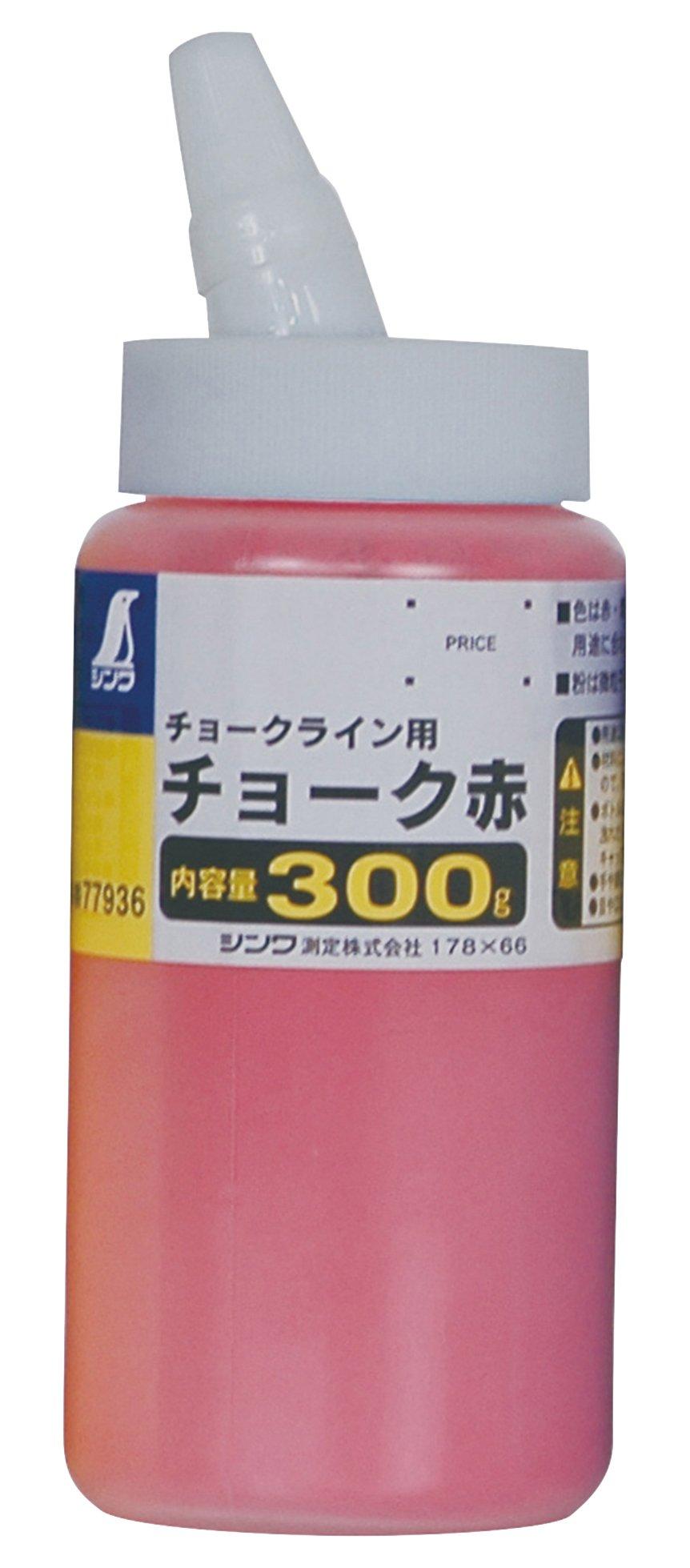 

Shinwa Sokutei Chalk for Chalk Powder Pack of 50171 Lines, Chalk, Red, 300g, 6, червоний