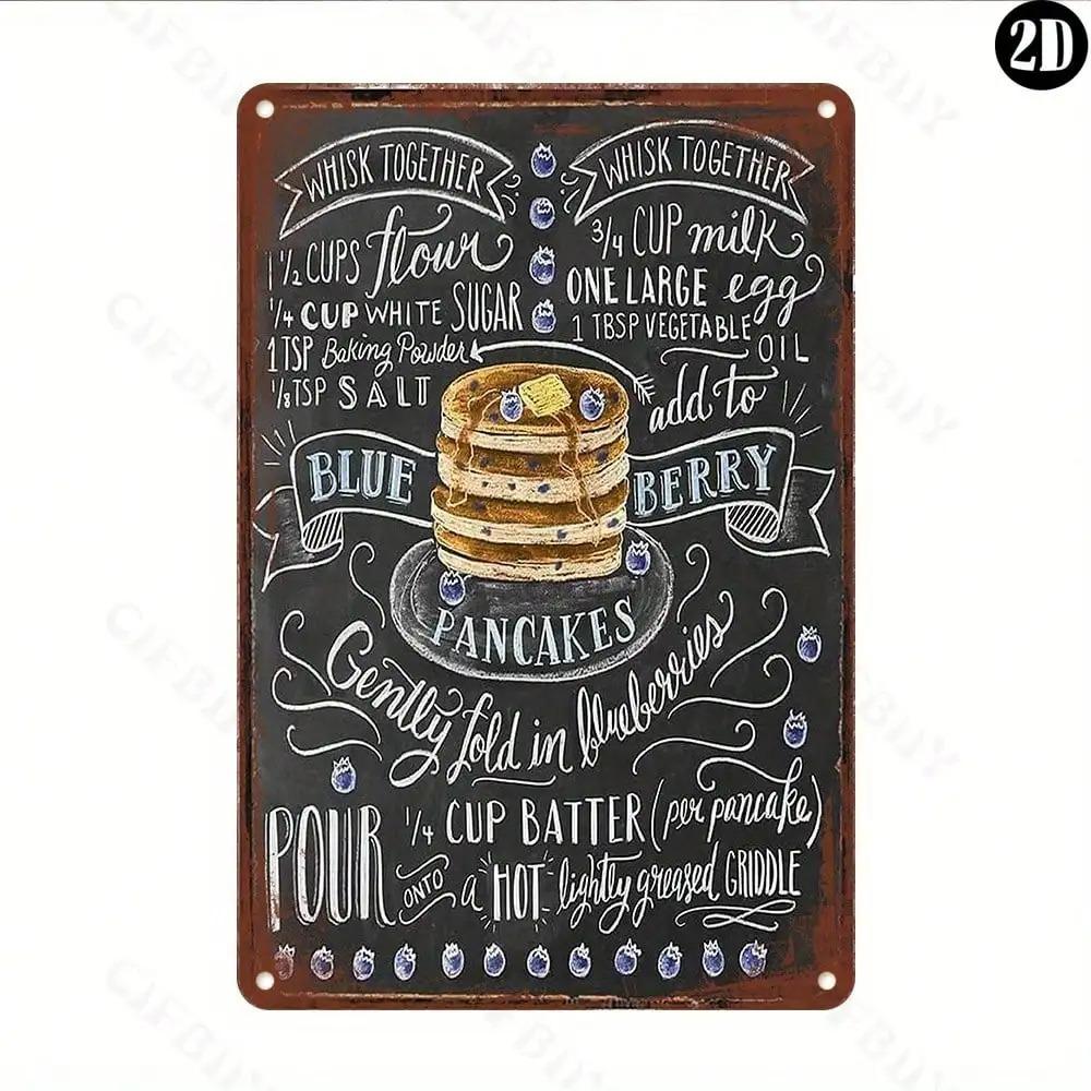 Vintage Pancake Sign Wall Plaque  UV Metal Art Waterproof Indoor Outdoor Decor