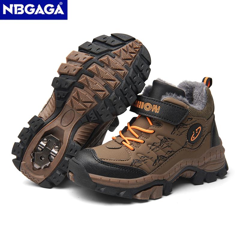 Zimní dětské ležérní sněhové kotníkové boty Protiskluzové venkovní horolezecké boty Módní dětské nepromokavé teplé tenisky