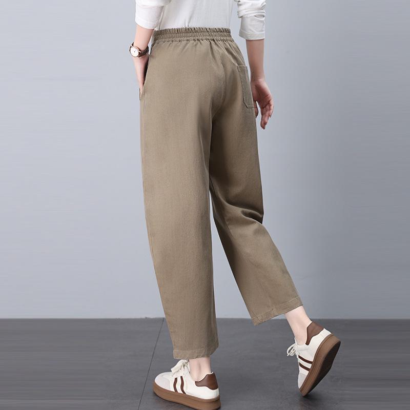 

Женские брюки цвета хаки свободного прямого кроя 2025 - Маленький размер, Расслабленный стиль, Стройнящие для весны и осени L (~53-59 kg) кофейный