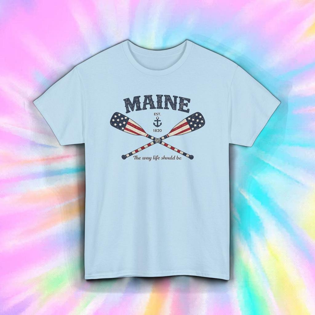 Maine T Shirt Coastal Beach Vacation Nautical Graphic Tee Gift S-5XL USA