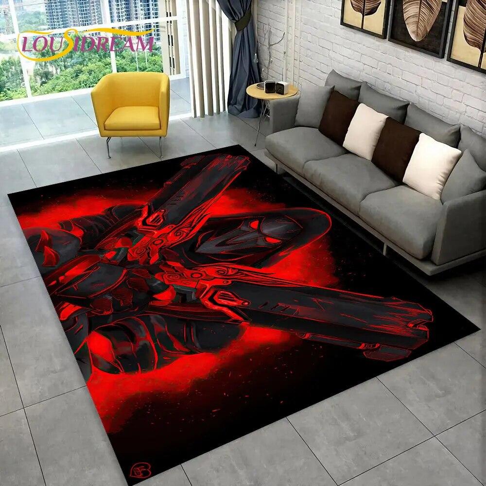 Overwatch Game Gamer DVA  Area Rug,Carpet Rug for Home Living Room Children's Bedroom Sofa Doormat Decor,kids Non-slip Floor Mat