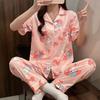 Cute Melody pajamas women's Japanese sweet cartoon style loungewear age-reducing girls cardigan short-sleeved set