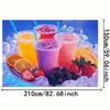 Tapiserie cu Smoothie-uri Colorate cu Fructe, Pânză de Fundal pentru Băuturi Răcoritoare de Vară, Decor perete Bucătărie