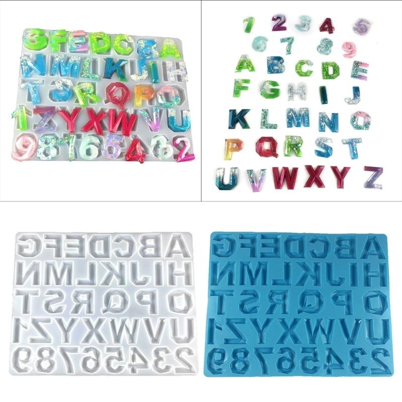 Semi-Stereoscopic Resin Keychain Molds DIY Alphabet Number Casting Mold Jewelry Craft Making Tools for Making Ornaments