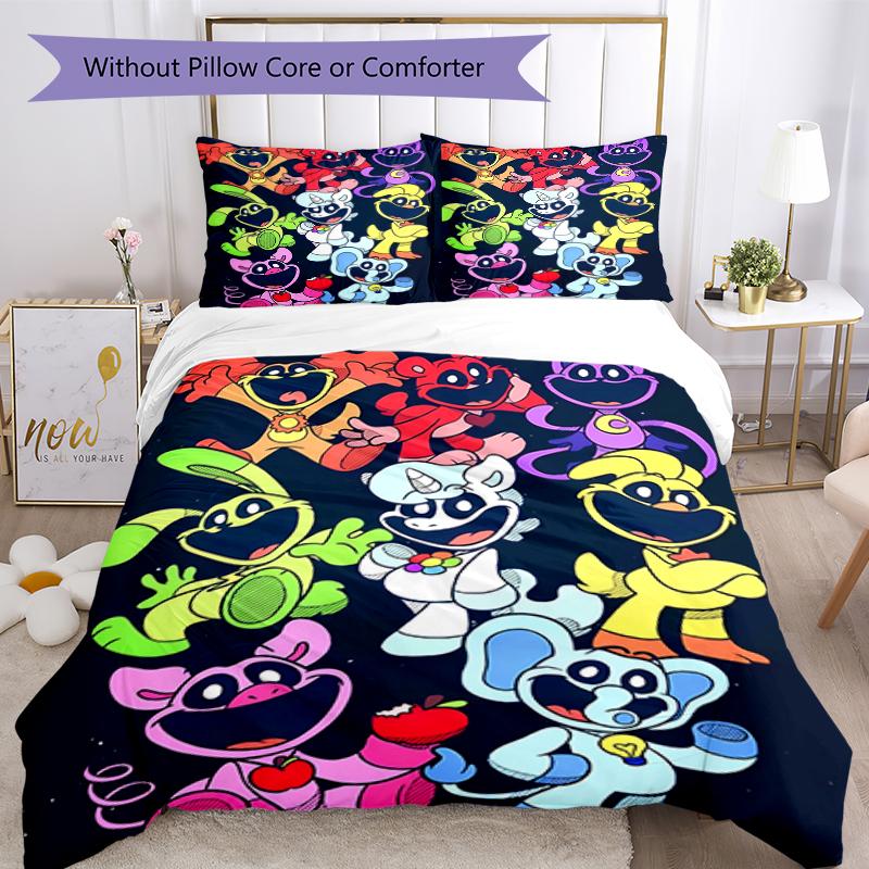 3pcs Smiling Critters1 Pattern Bedding Set Duvet Cover Set Includes Duvet Cover &pillowcases, Perfect All Season Bedroom Decoration & Gift