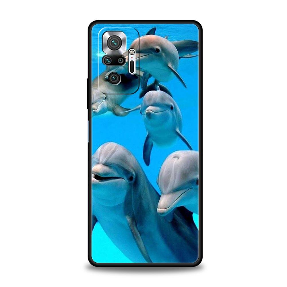 Ozean Tier Delfin Handyhülle Für Xiaomi Redmi Note 14 13 5G 10 11 12 Pro Plus 4G 14C 13C 12C 10C Schwarze Abdeckung