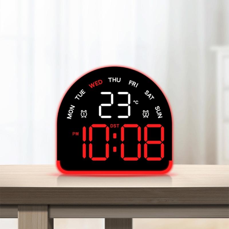 Digital Alarm Clock for Bedroom Desk Clock for Living Room Bedroom with Large Number,Dimmer,Loud Alarm Temperature