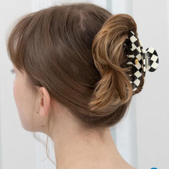 checkerboard hair clip