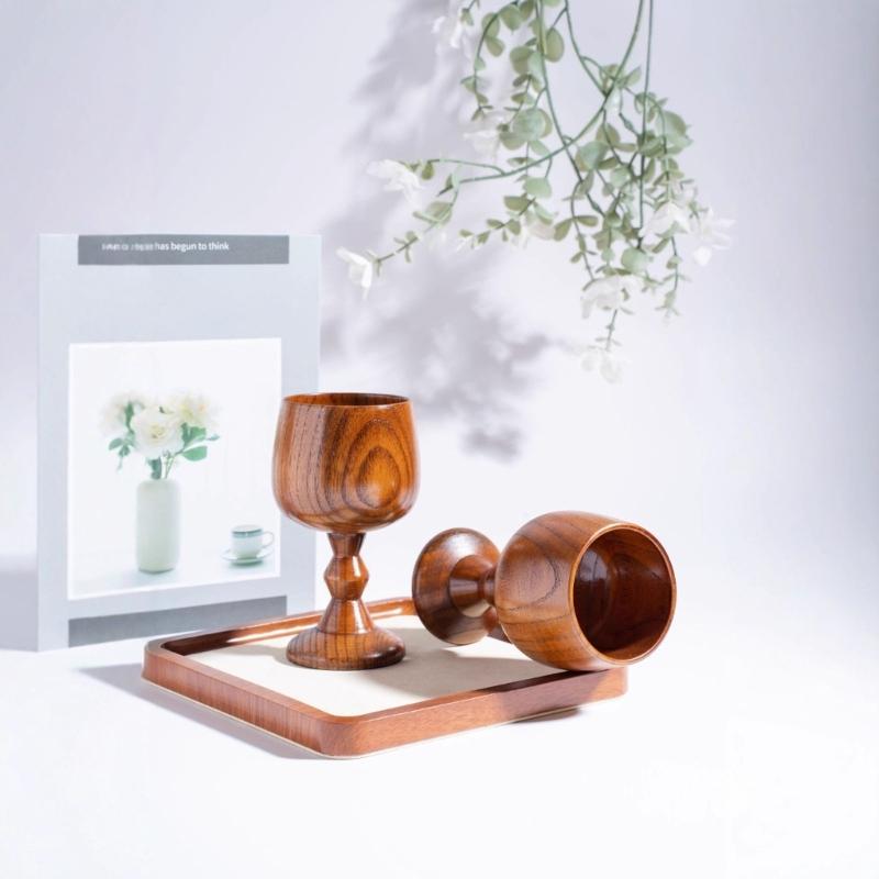 Communion Wine Cup Wooden Stemwares For Red Wine Cocktails Beverages Goblet Cup For Parties And Special Event