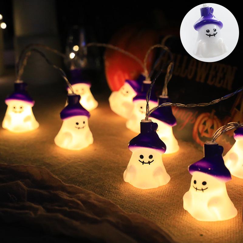 Halloween Pumpkin & Ghost String Lights for Outdoor Decoration and Party Atmosphere