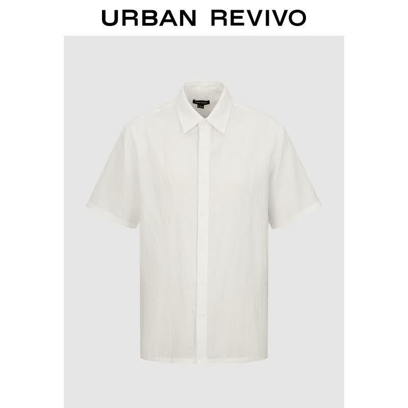 UR2026 Men s Summer Solid Short Sleeve Shirt M
