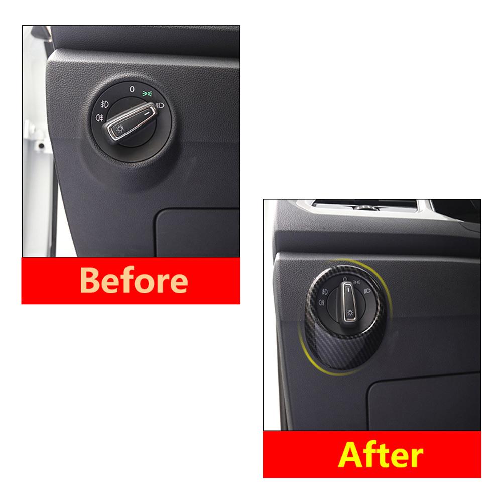For Volkswagen VW T-ROC T ROC 2017- Interior Head Light Headlight Adjustment Switch Cover Trim Sticker Car