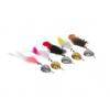 Bimoo 2pcs/5pcs Mix Bead Chain Eye  Hare Zonker Streamer W/Brass Sinker Spoon Lure Bait Set Decoy Bait Sequins Stinger Fishhook Spinner Fishing Lure