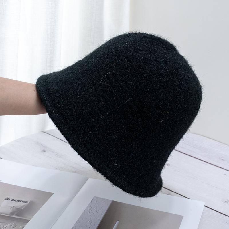 

Плюшевая вязаная панама Женская осенне-зимняя панама Теплая шляпа-ведро ONE SIZE
