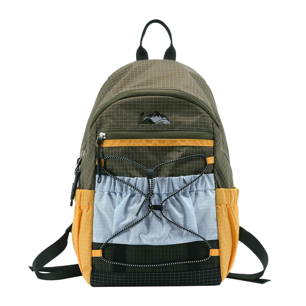 Schoolbag Korean Style Color-Block Backpack 1011 Summer New Outdoor Sports Drawstring Fashion Backpack Casual Travel School Bag