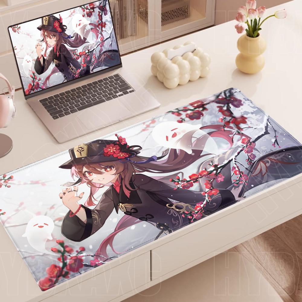 Anime Cute Hu Tao Mousepad NonSlip Rubber Gaming GGenshin Impact Mouse Pad Keyboard Mat Computer Pc Laptop Pad Xxl Desk Mat