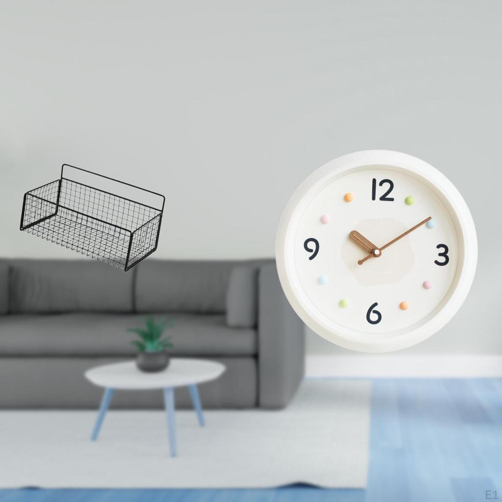 Contemporary Silent Round Wall Clock with Large Numerals for Home Office Study Room Modern