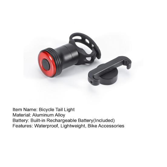 Fahrrad-Rücklicht Wasserdicht USB-wiederaufladbar Universell MTB Rennrad Mountainbike Sattel Sattelstütze Halterung Nachtfahr-Warnung Rückleuchte