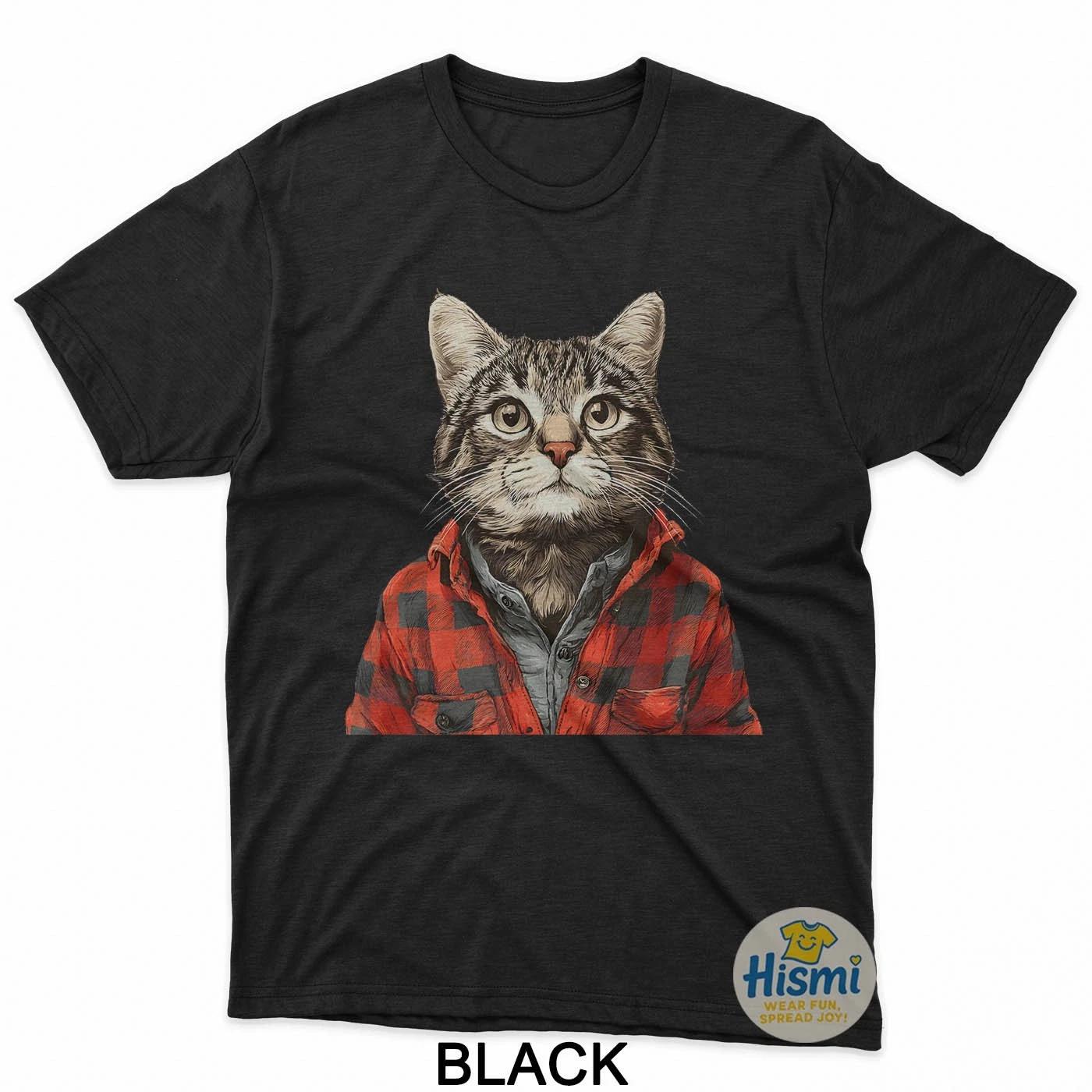 Awesome Flannel Cat Look T-Shirt XL