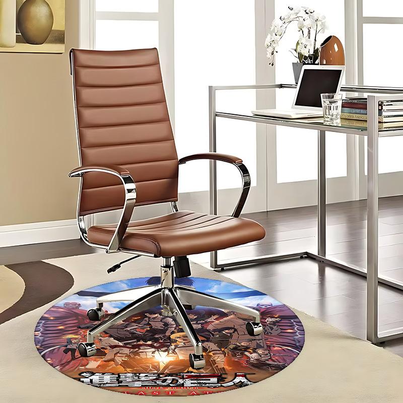 

1pc Attack on Titan Last Attack Round Carpet - Anime Design Office Chair Mat, Non-Slip Rug for Home Decor 80cm
