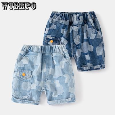 Calças Cropped Infantis Roupas de Verão Shorts Jeans para Meninos Shorts Casuais para Bebê Calças Infantis Coreanas
