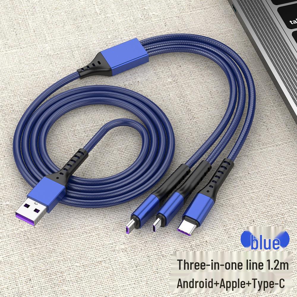 3-in-1 5A Super Fast Charging Cable with Logo for Apple & Type-C Devices