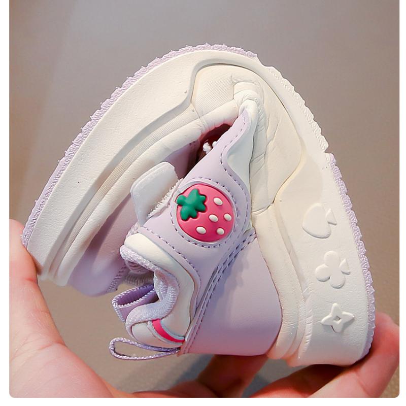 Spring New Cute Fashion Versatile Leather Soft Bottom Non-slip Girls Sports Shoes