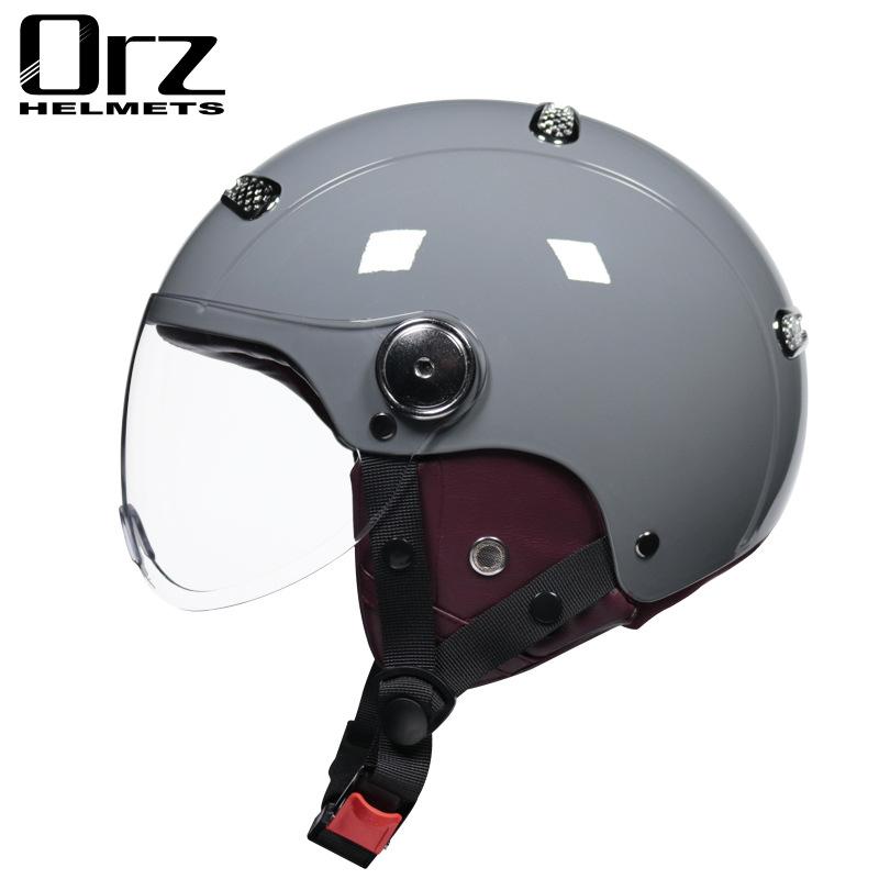 

Ретро шлем мужской и женский портативный полушлем Harley электромобиль солнцезащитный крем защитный шлем-ковш теленок XXL 63-64