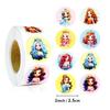 500 Sheets/Roll Cartoon Princess Sticker Roll Roll Sticker Notebook Water Cup Decorative Sticker Seal