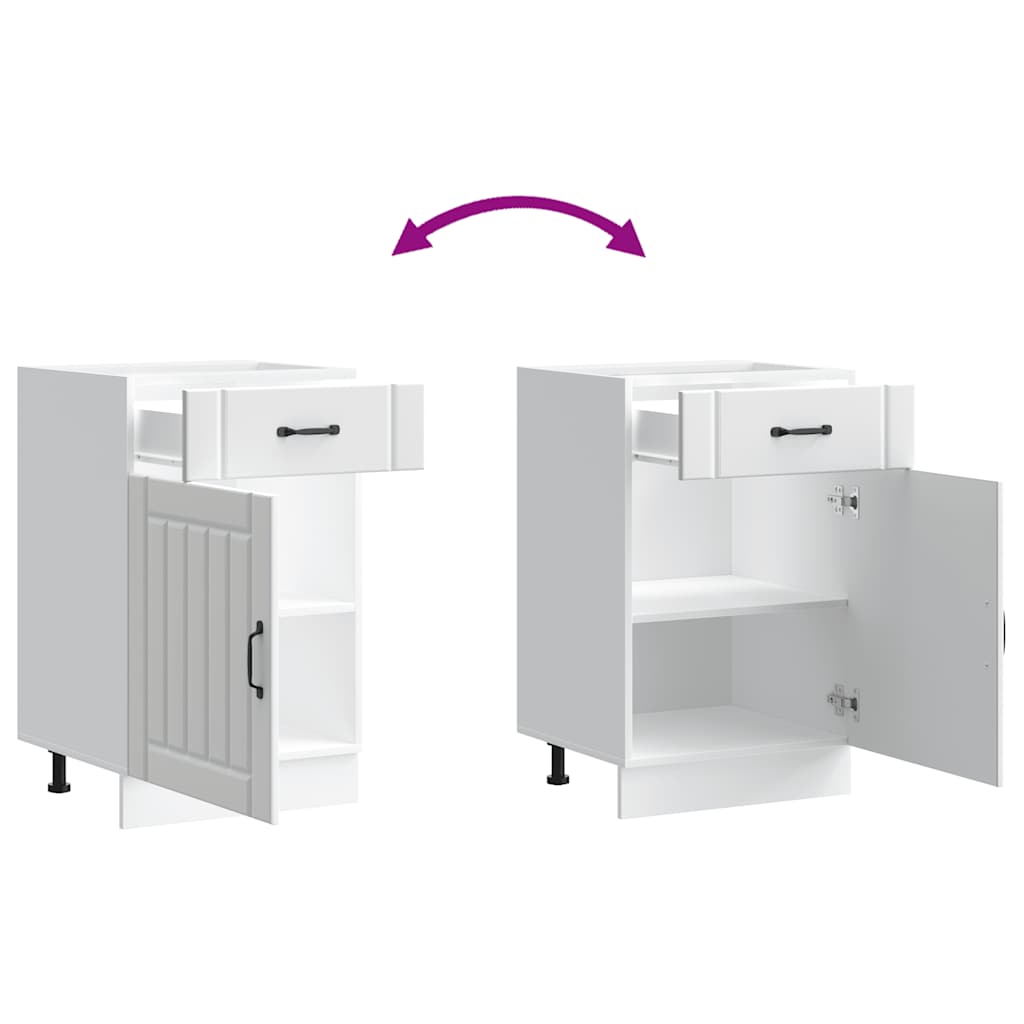 Lucca Kitchen Base Cabinet White Particleboard