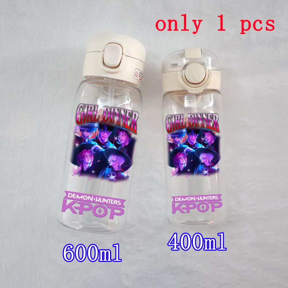 400ML-600ML Animated Movie K-Pop: Demon Hunters HUNTR/X Plastic Large Capacity Water Cup Bottle Gourde Drinking Bottle Gifts