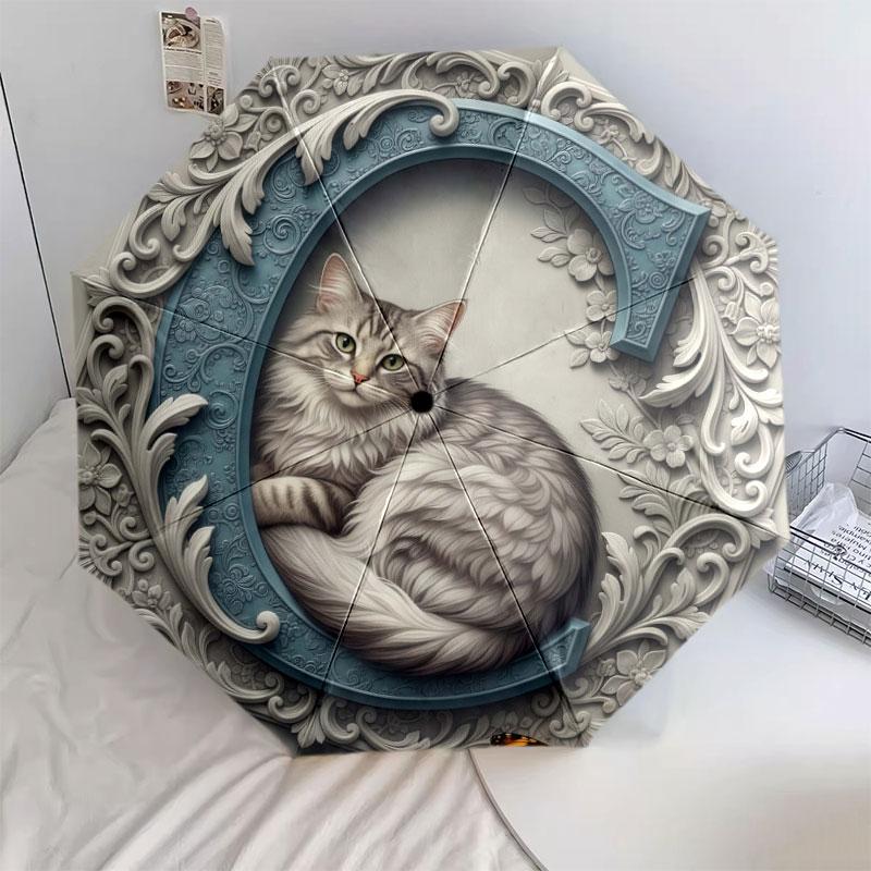 

Зонт с рисунком LetterCat , Новый стиль, 1 шт., Автоматический складной зонт, Портативный зонт для путешествий, Уличный зонт, Подарок на день рождения разноцветный