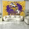 Minnesota Vikings Wall Tapestry Aesthetic Wall Hanging Printed Fabric Blanket Decorative Tapestries for Bedroom Living Room Home Decor