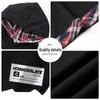 :CHOCOOLATE Men's Hooded Plaid Color-Block Short-Sleeve T-Shirt