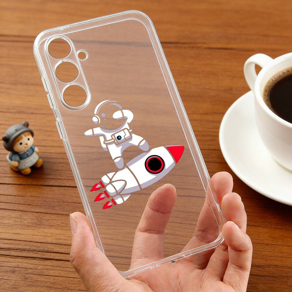 A-Abstract astronaut M-mobile phone Case For Samsung S25,24,21,22,23,30,Ultra,20,Plus,Fe,Lite,Note Transparent Cover Samsung S26ULTRA