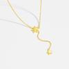 ANDYWEN 925 Sterling Silver Gold Plain Star Pendant Adjustable Chain Slide Necklace Women 2024 Luxury Fine Jewelry