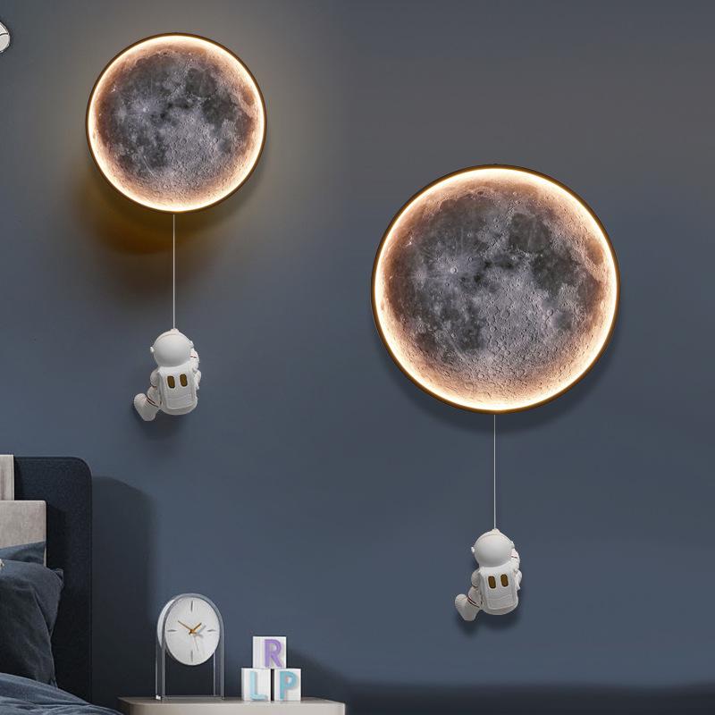2024 Modern Astronaut Moon Wall Lamp for Children's Bedroom