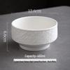 Black and White Ceramic Rice Bowl - Rock Texture Household Tableware for Soup, Salad, Dessert