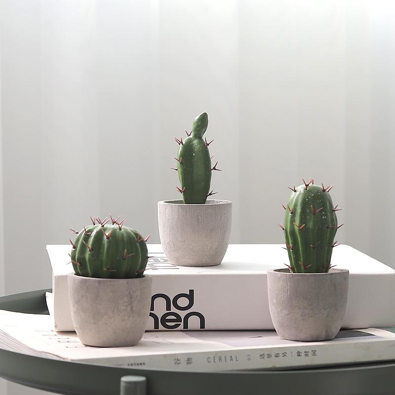 Cactus Pot Bonsai Plant Living Room Home Decoration Fake Flower Artificial Plants Plastic Cactus Ball Desktop Decorations